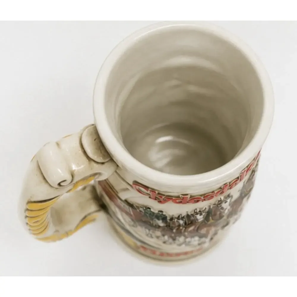 Budweiser Clydesdales Ceramarte Brazil Ceramic Beer Stein Mug Anheuser Busch